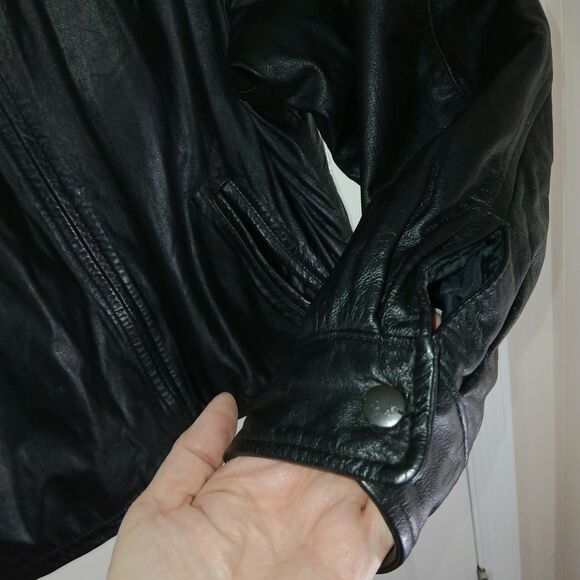 ​Torriani Ispiraizone Italiana Men's Black Leather Jacket L Bomber Style Mod - Picture 9 of 16